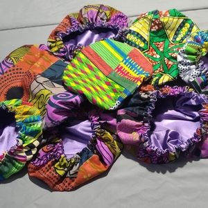 Baby Ankara Satin Lined Bonnets